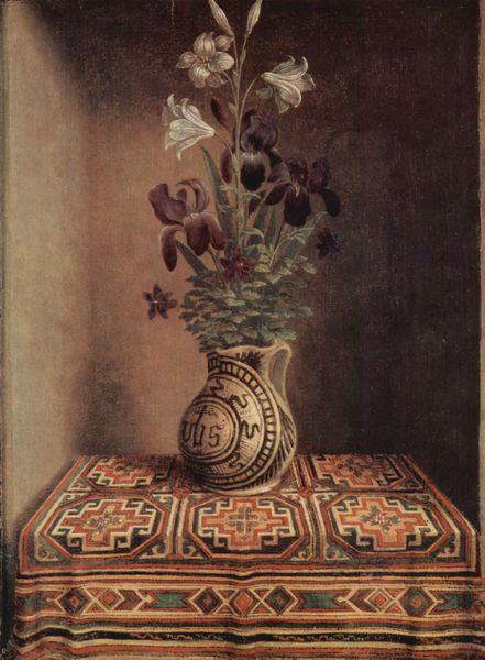 Hans Memling Vase mit Blumen